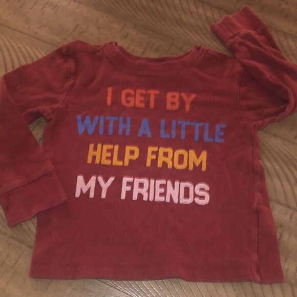 I Get By with a Little Help From My Friends Long Sleeve Cotton TShirt Junk Food - Picture 14 of 17